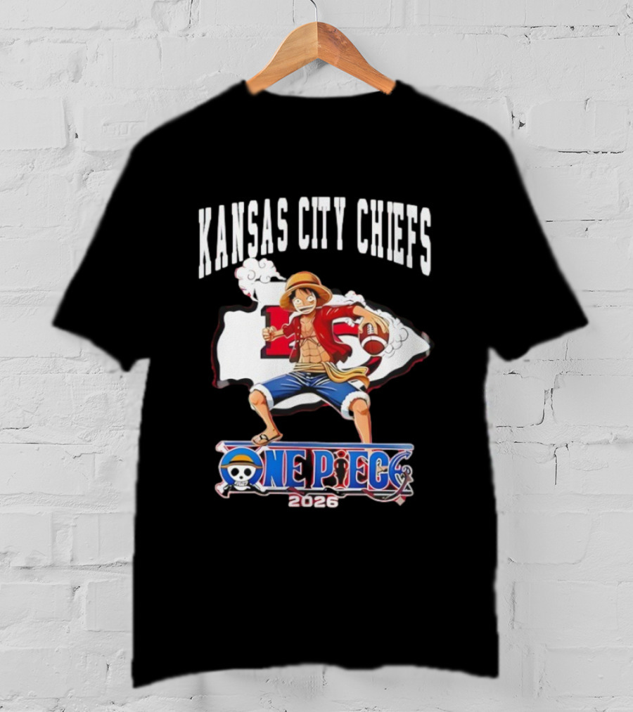 Kansas City Chiefs One Piece Luffy Football Crossover 2026 T-Shirt