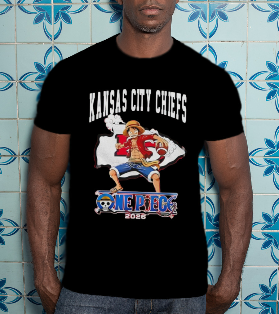 Kansas City Chiefs One Piece Luffy Football Crossover 2026 T-Shirt