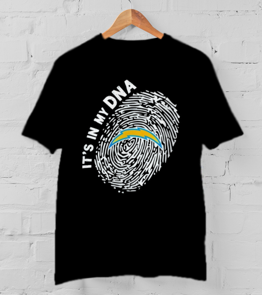 Los Angeles Chargers It's In My DNA Fingerprint Bolt T-Shirt