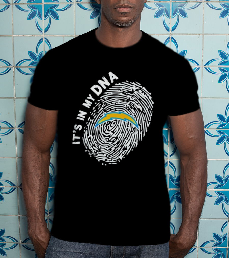 Los Angeles Chargers It's In My DNA Fingerprint Bolt T-Shirt