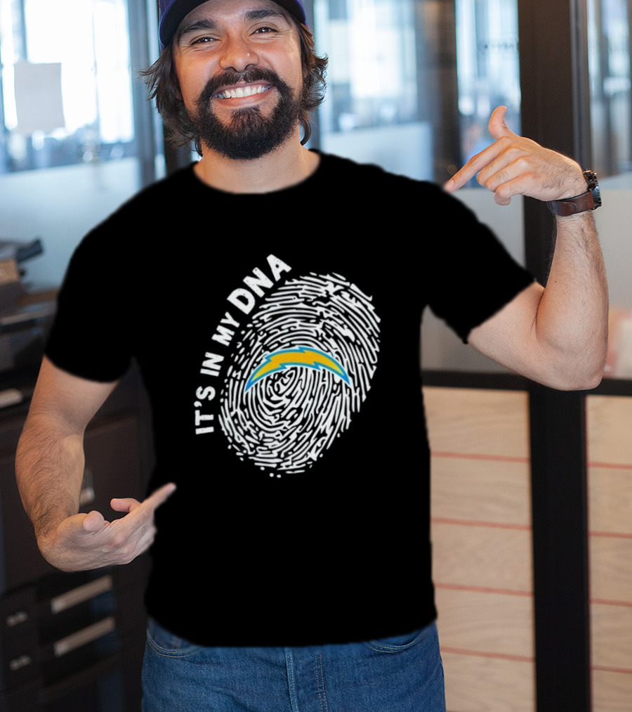 Los Angeles Chargers It's In My DNA Fingerprint Bolt T-Shirt