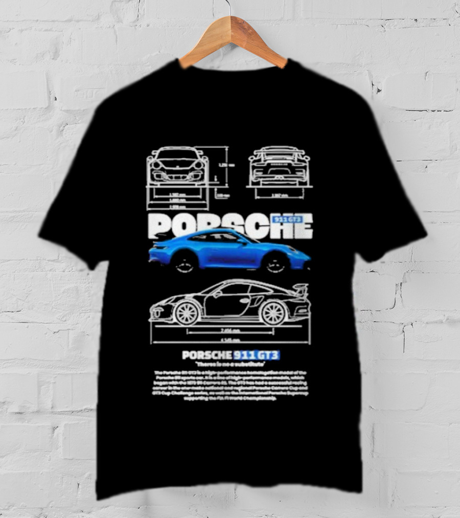 Porsche 911 GT3 Technical Blueprint Racing Excellence T-Shirt