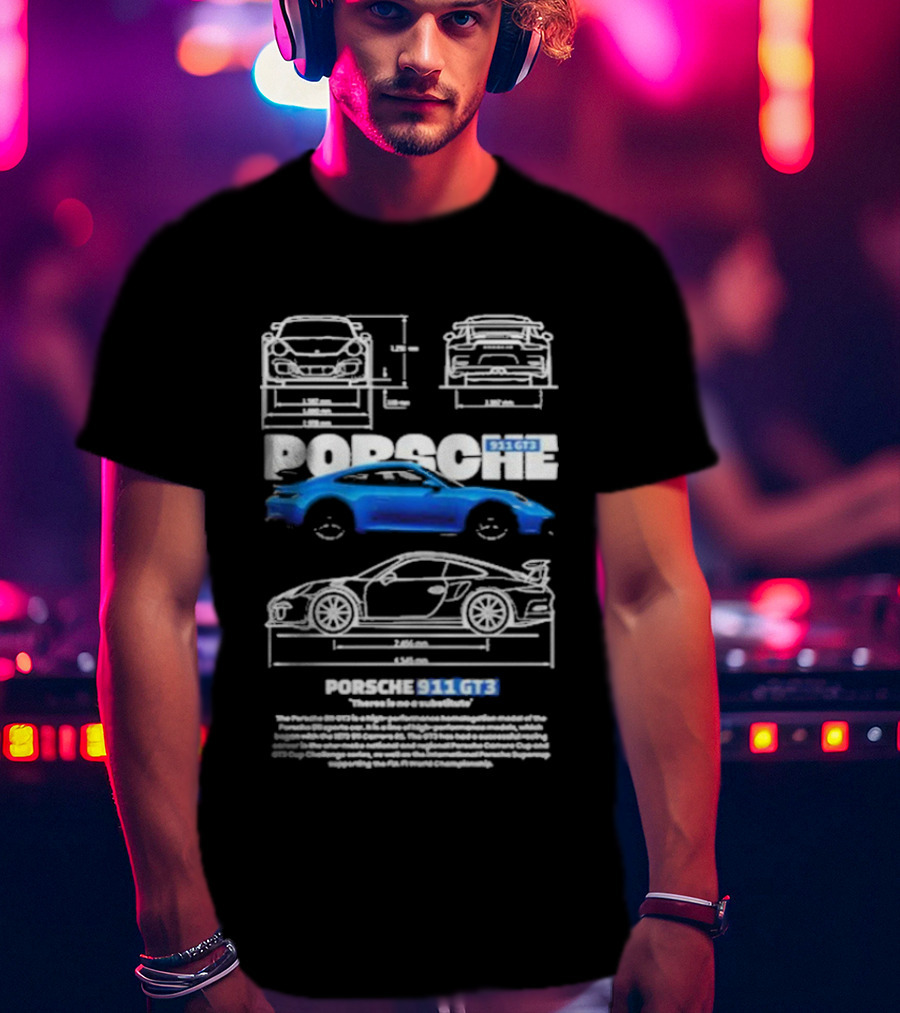 Porsche 911 GT3 Technical Blueprint Racing Excellence T-Shirt