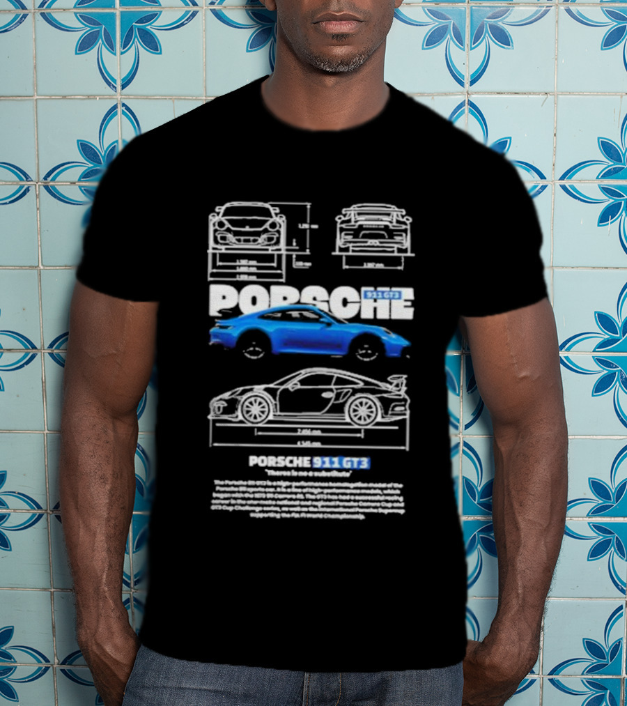 Porsche 911 GT3 Technical Blueprint Racing Excellence T-Shirt