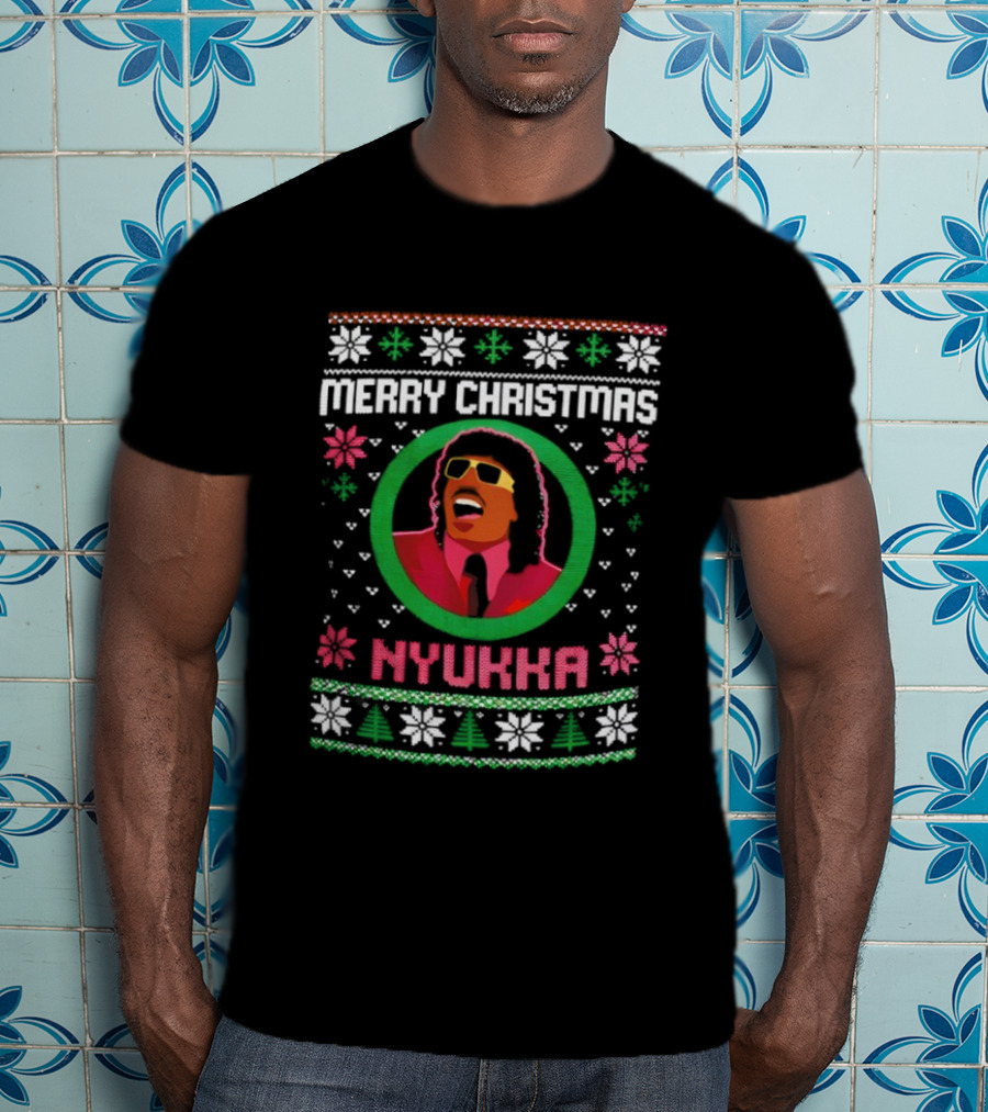 Merry Christmas Nyukka Festive Sweater Design T-Shirt