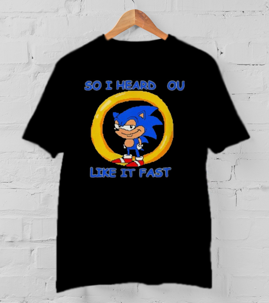So I Heard You Like It Fast Hedgehog Ring Blue Character T-Shirt