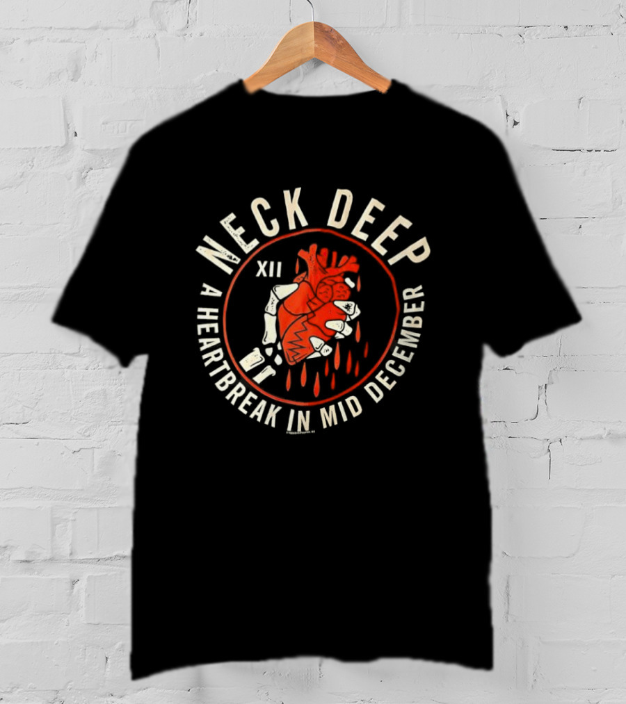 Neck Deep A Heartbreak In Mid December XII Heart Dripping Red T-Shirt