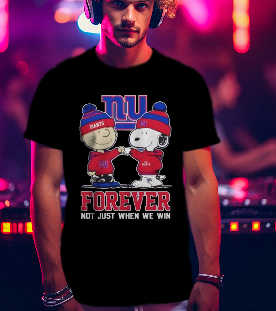 New York Giants Charlie Brown Snoopy Forever Not Just When We Win T-Shirt