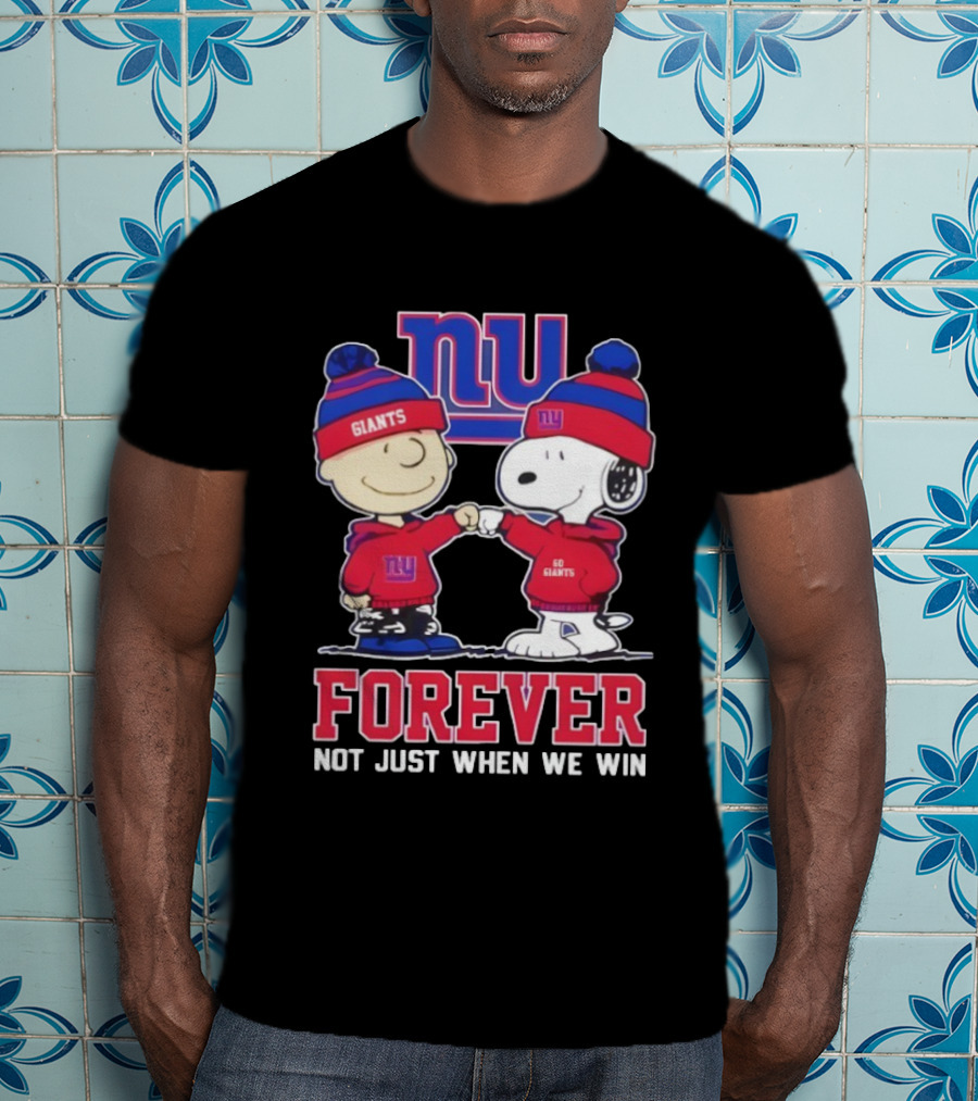 New York Giants Charlie Brown Snoopy Forever Not Just When We Win T-Shirt
