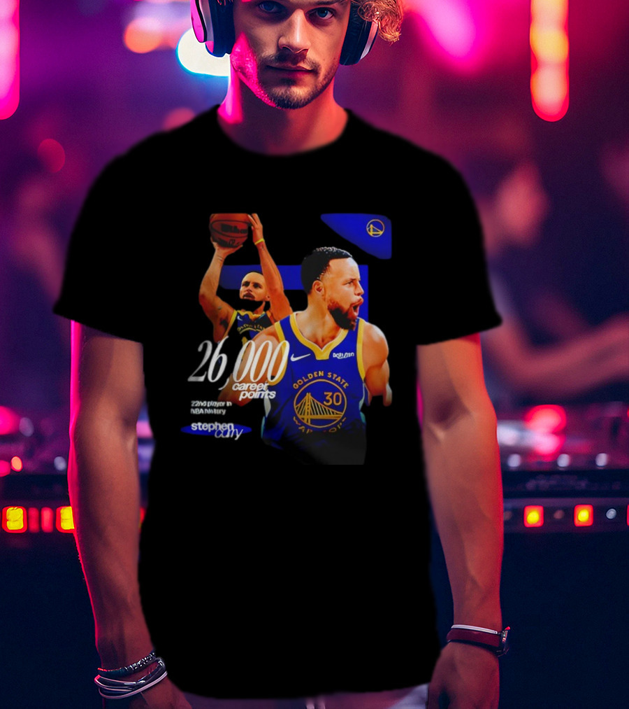 Stephen Curry Golden State Warriors 26000 Career Points 22nd NBA Player T-Shirt
