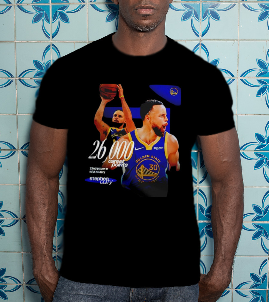 Stephen Curry Golden State Warriors 26000 Career Points 22nd NBA Player T-Shirt