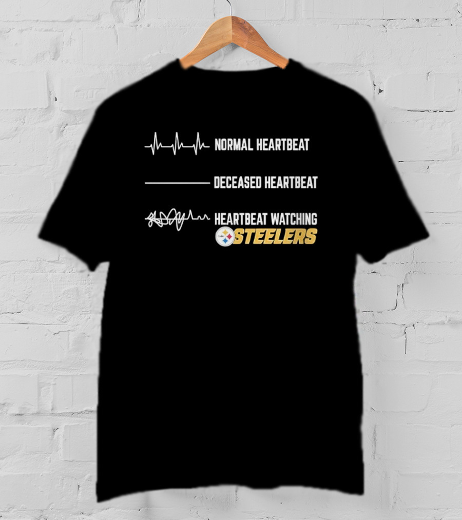 Normal Heartbeat Deceased Heartbeat Heartbeat Ing Steelers T-Shirt