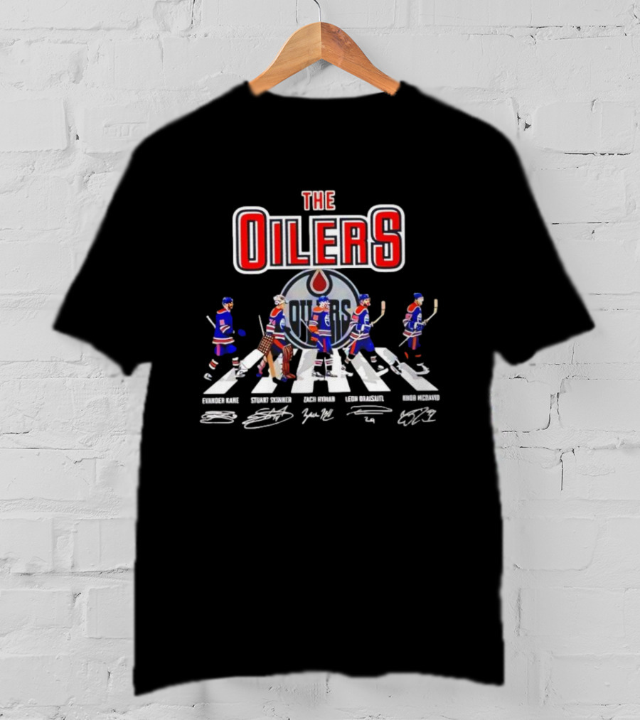 Edmonton Oilers Hockey Players Abbey Road Signatures T-Shirt
