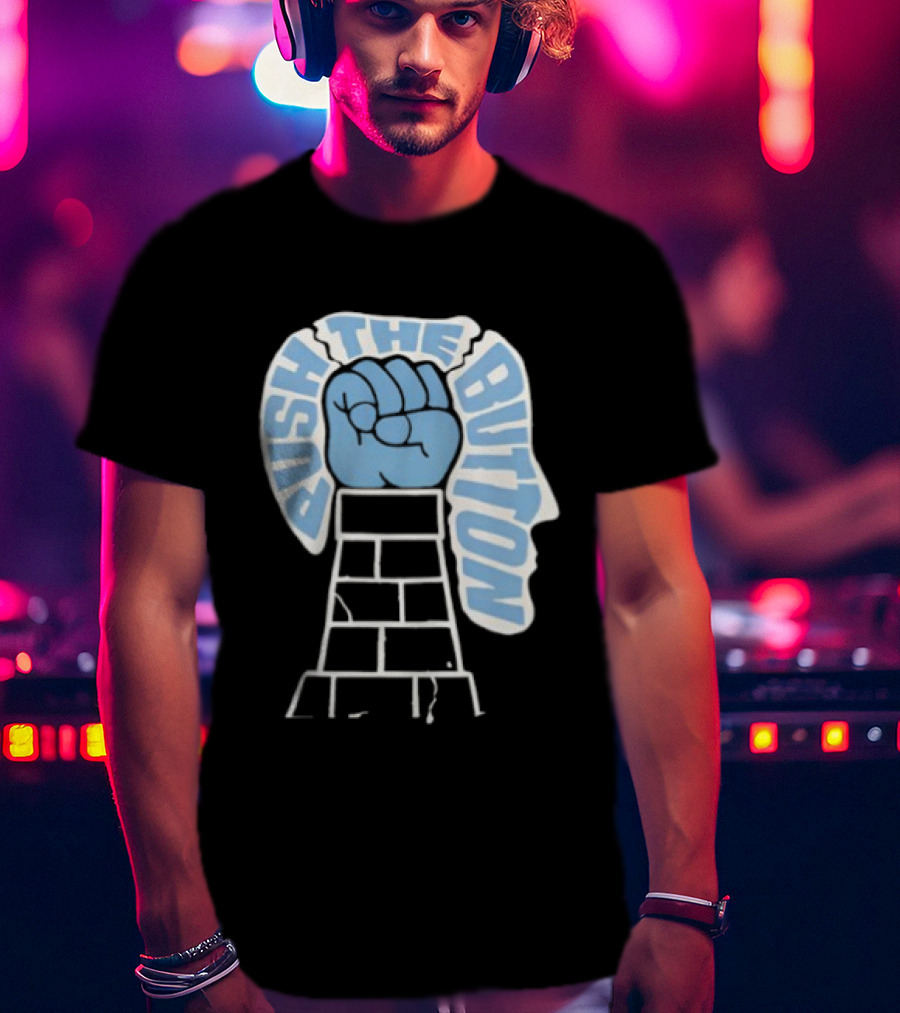 Push The Button Fist Tower Iconic Print T-Shirt