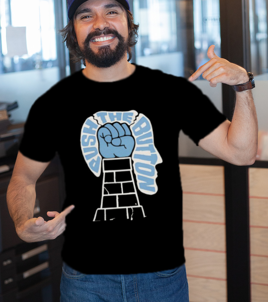 Push The Button Fist Tower Iconic Print T-Shirt