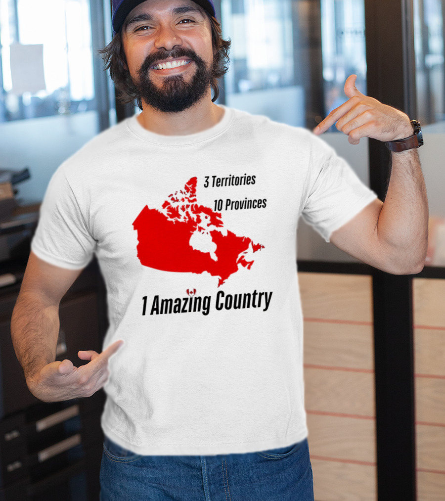 3 Territories 10 Provinces 1 Amazing Country Canada Map T-Shirt