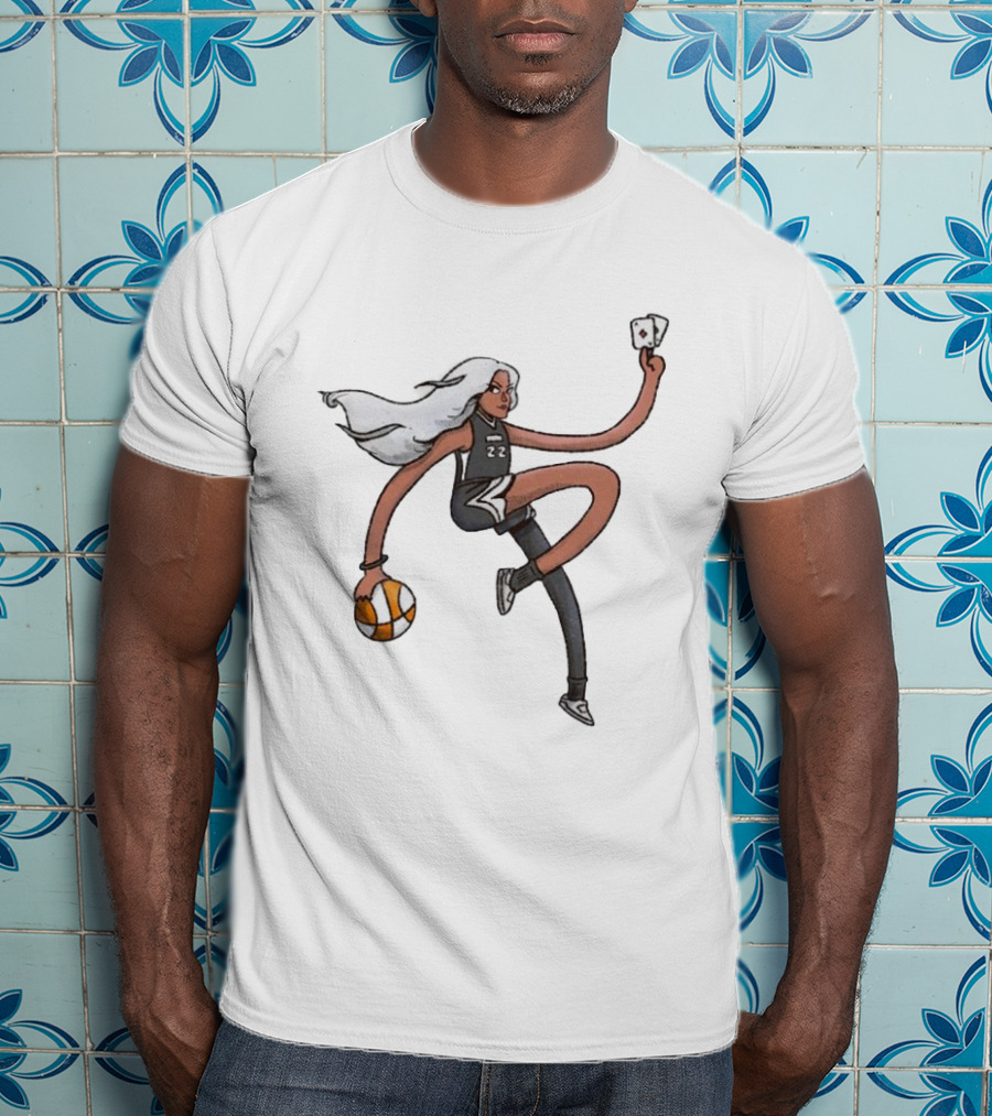 A’ja Wilson Las Vegas Aces Number 22 Holding Basketball And Ace Card T-Shirt