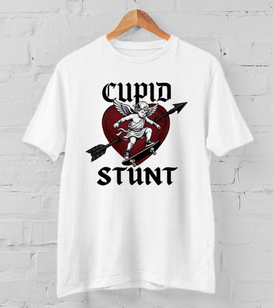 Cupid Stunt Heart Silhouette With Arrow T-Shirt