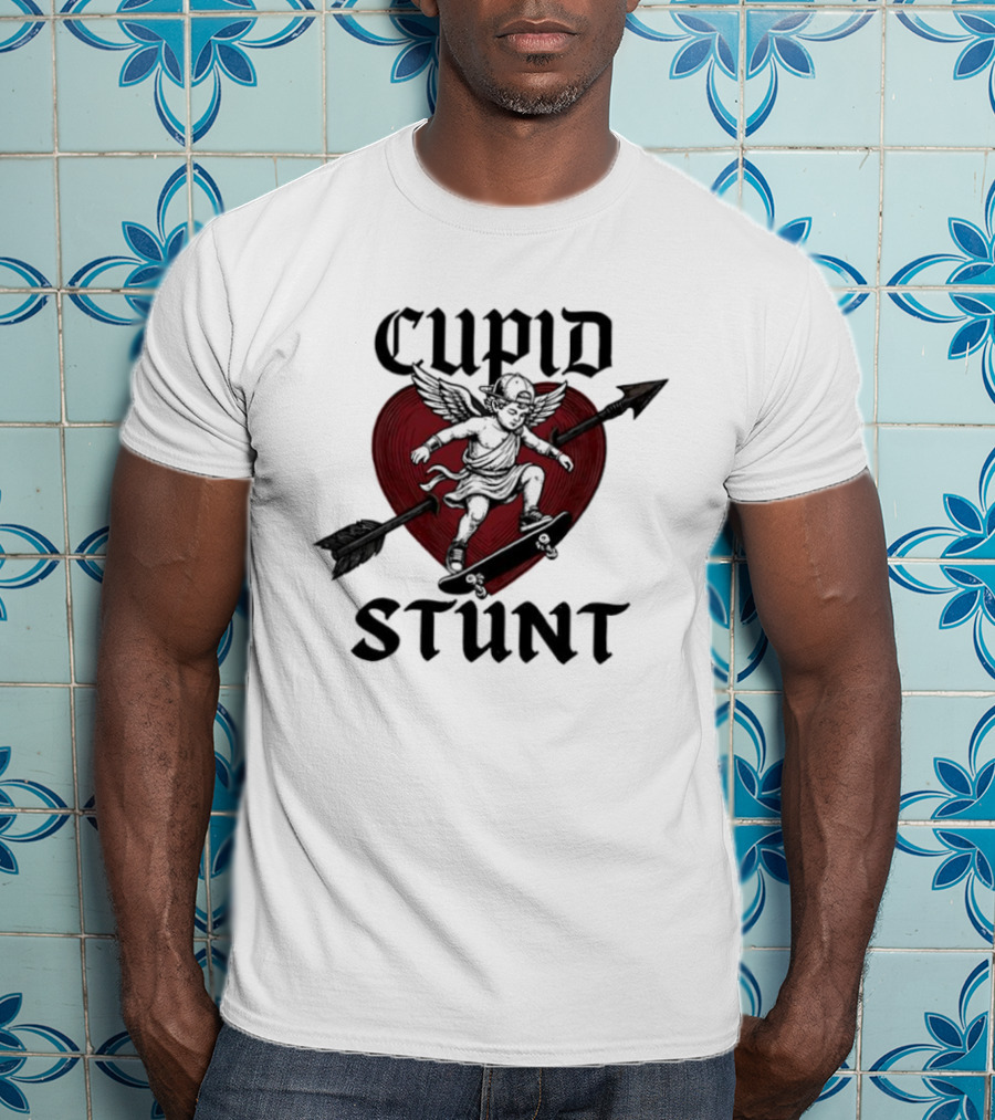 Cupid Stunt Heart Silhouette With Arrow T-Shirt
