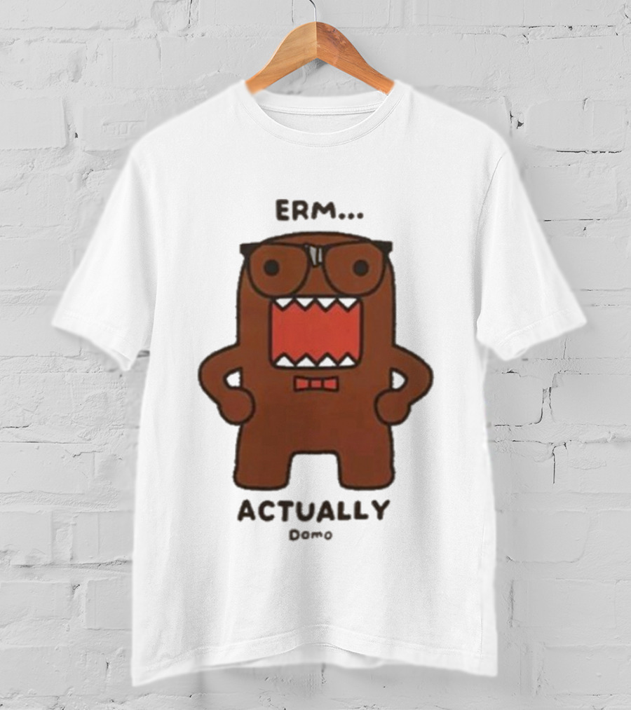 Domo Erm Actually Character With Glasses And Bow Tie T-Shirt