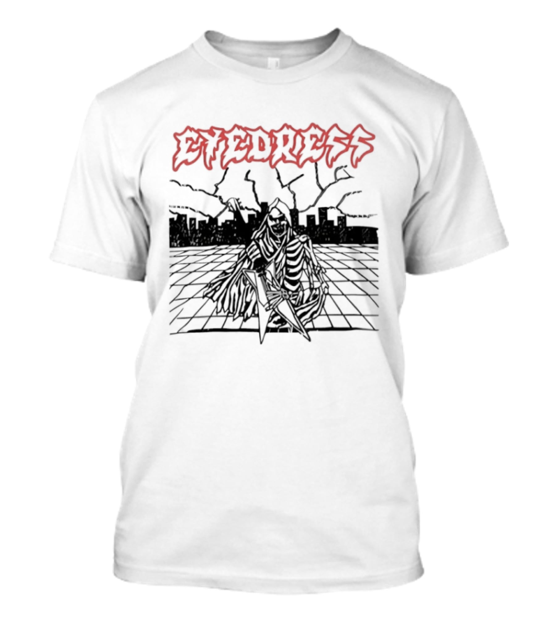 Eyedress Hesher Lightning Skeleton Design T-Shirt