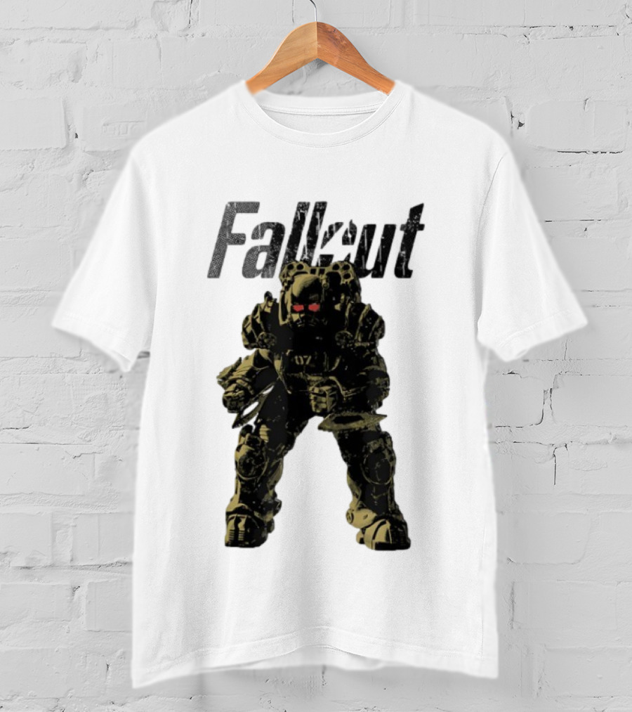 Fallout Power Armor Iconic Gaming Symbol Bold Apocalyptic Style T-Shirt