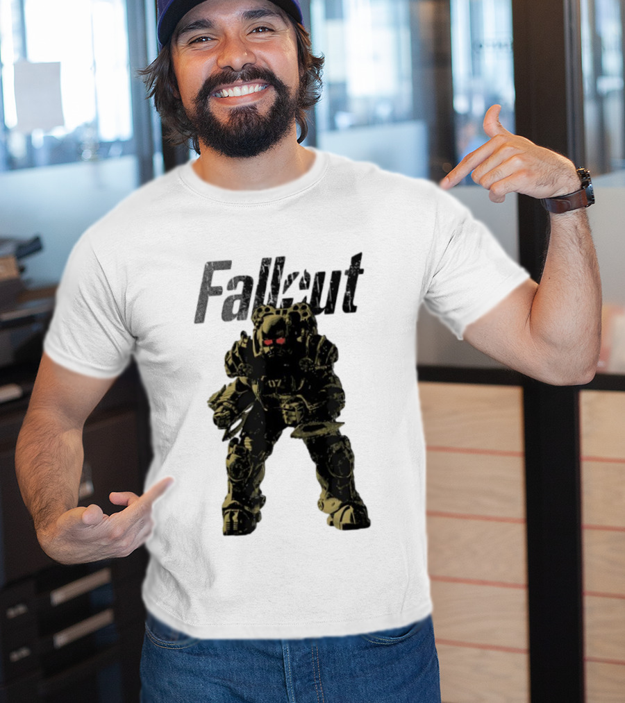 Fallout Power Armor Iconic Gaming Symbol Bold Apocalyptic Style T-Shirt