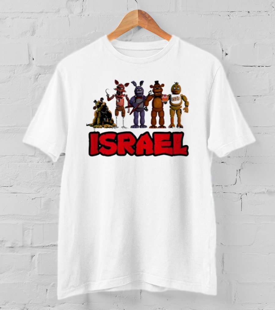 Five Nights At Freddy's Characters Israel Text T-Shirt