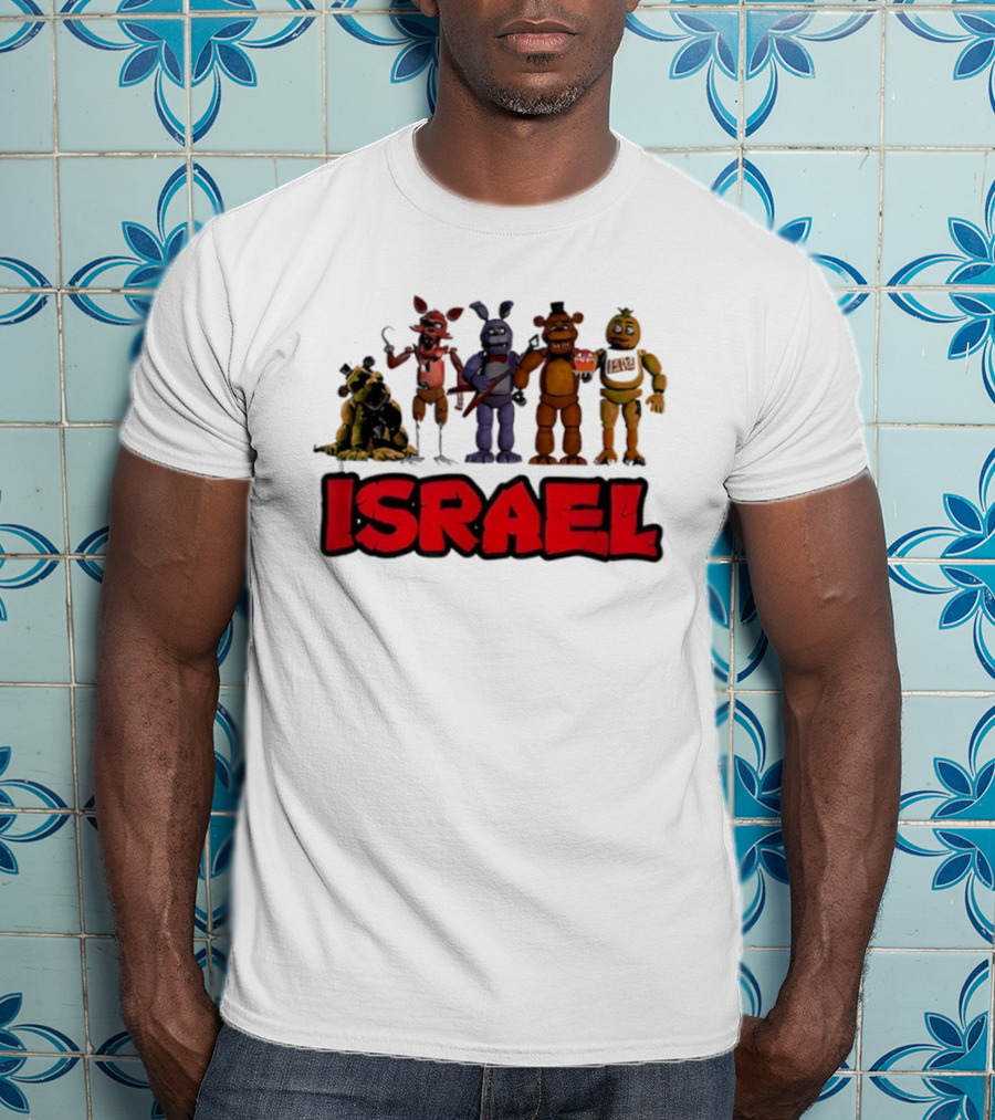 Five Nights At Freddy's Characters Israel Text T-Shirt