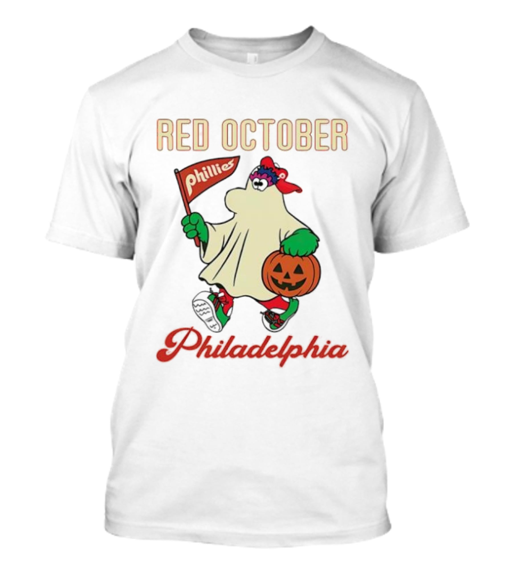 Red October Phillies Phanatic Ghost Halloween Pumpkin T-Shirt