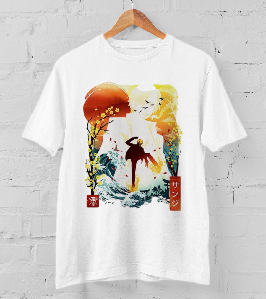 Sanji One Piece Anime Ukiyo-e Style Lunar New Year Japan Art T-Shirt
