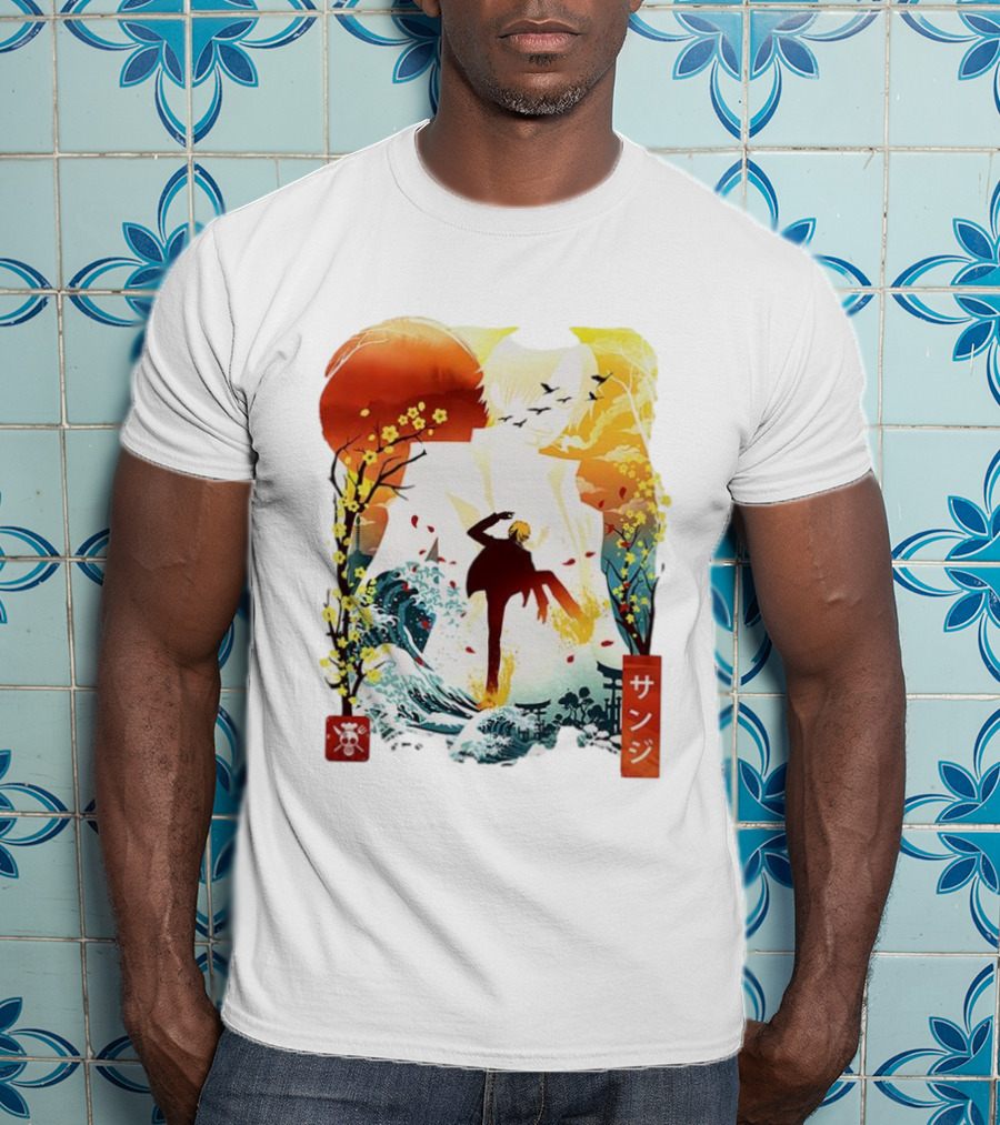 Sanji One Piece Anime Ukiyo-e Style Lunar New Year Japan Art T-Shirt