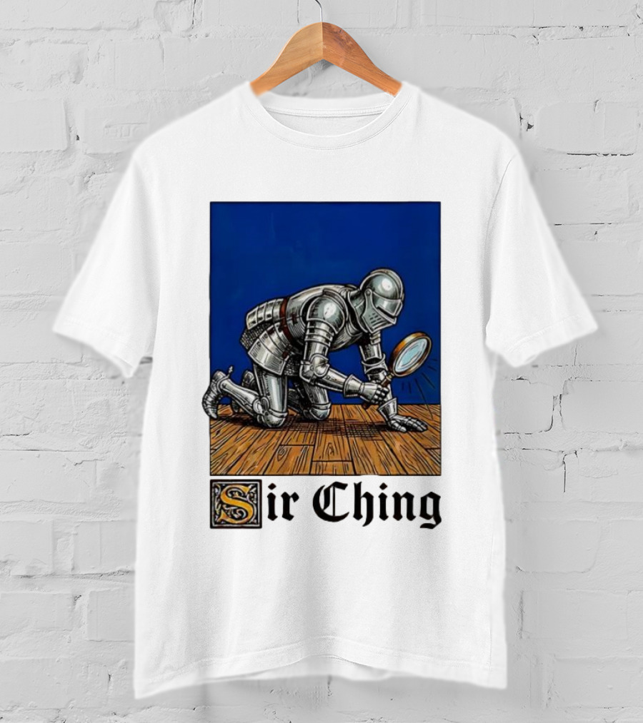 Sir Ching Knight Armor Magnifying Glass Search T-Shirt