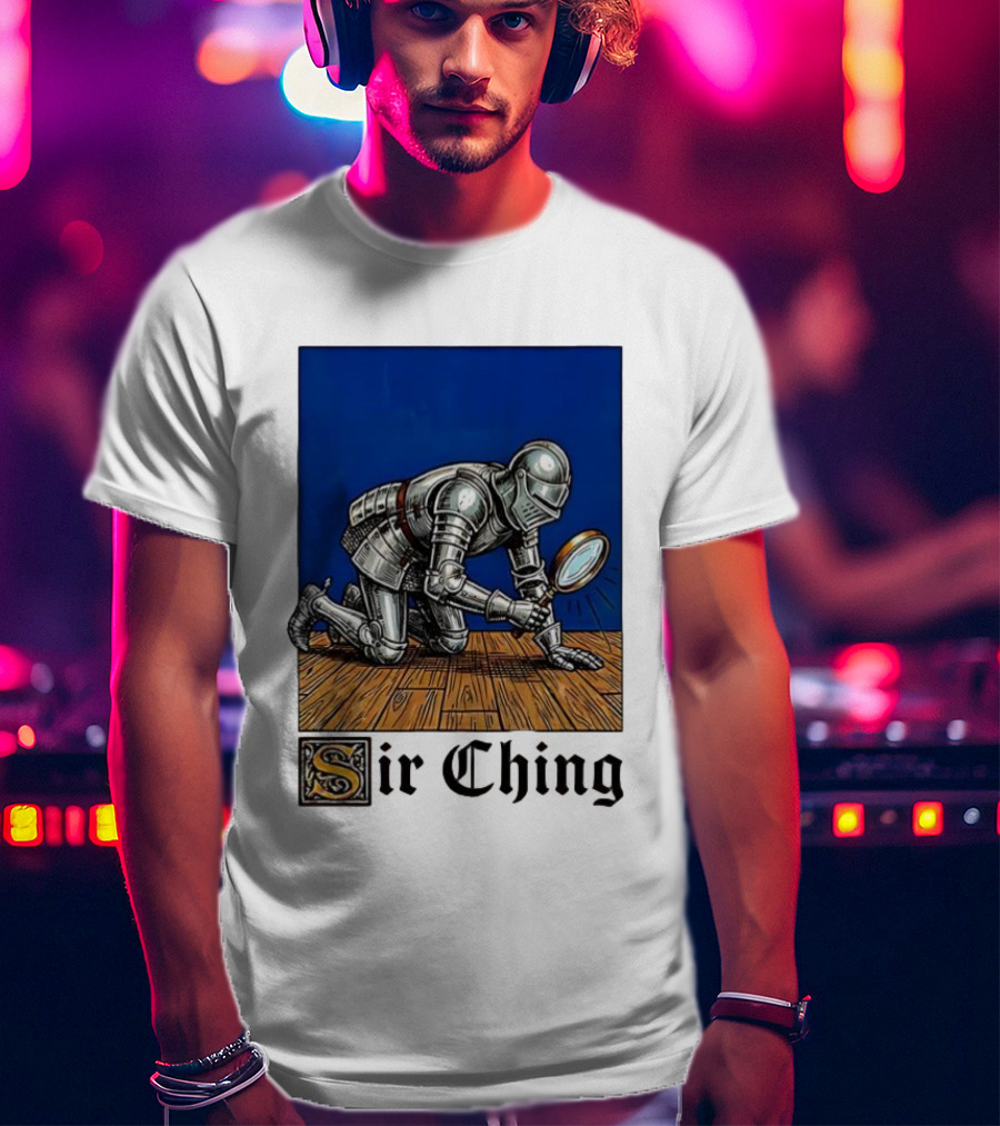 Sir Ching Knight Armor Magnifying Glass Search T-Shirt