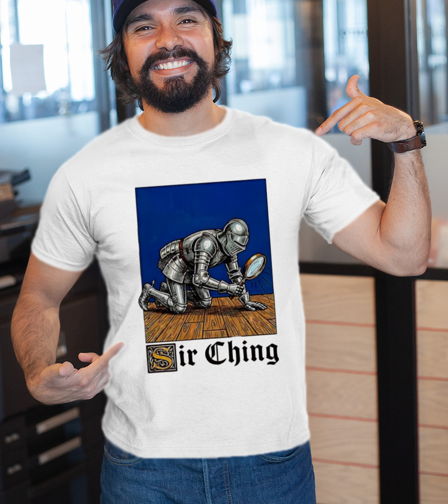 Sir Ching Knight Armor Magnifying Glass Search T-Shirt