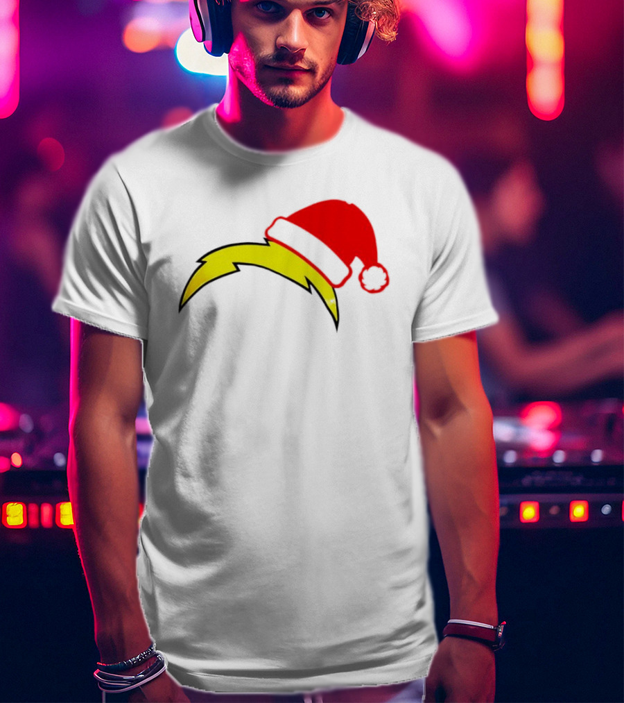 Los Angeles Chargers NFL Santa Hat Bolt T-Shirt