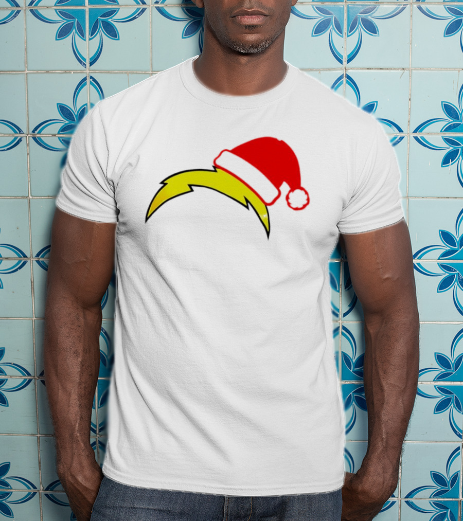 Los Angeles Chargers NFL Santa Hat Bolt T-Shirt