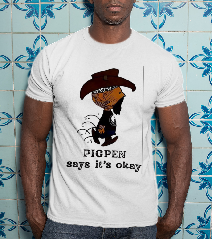 Peanuts Pigpen Says It's Okay Cowboy Hat Character T-Shirt