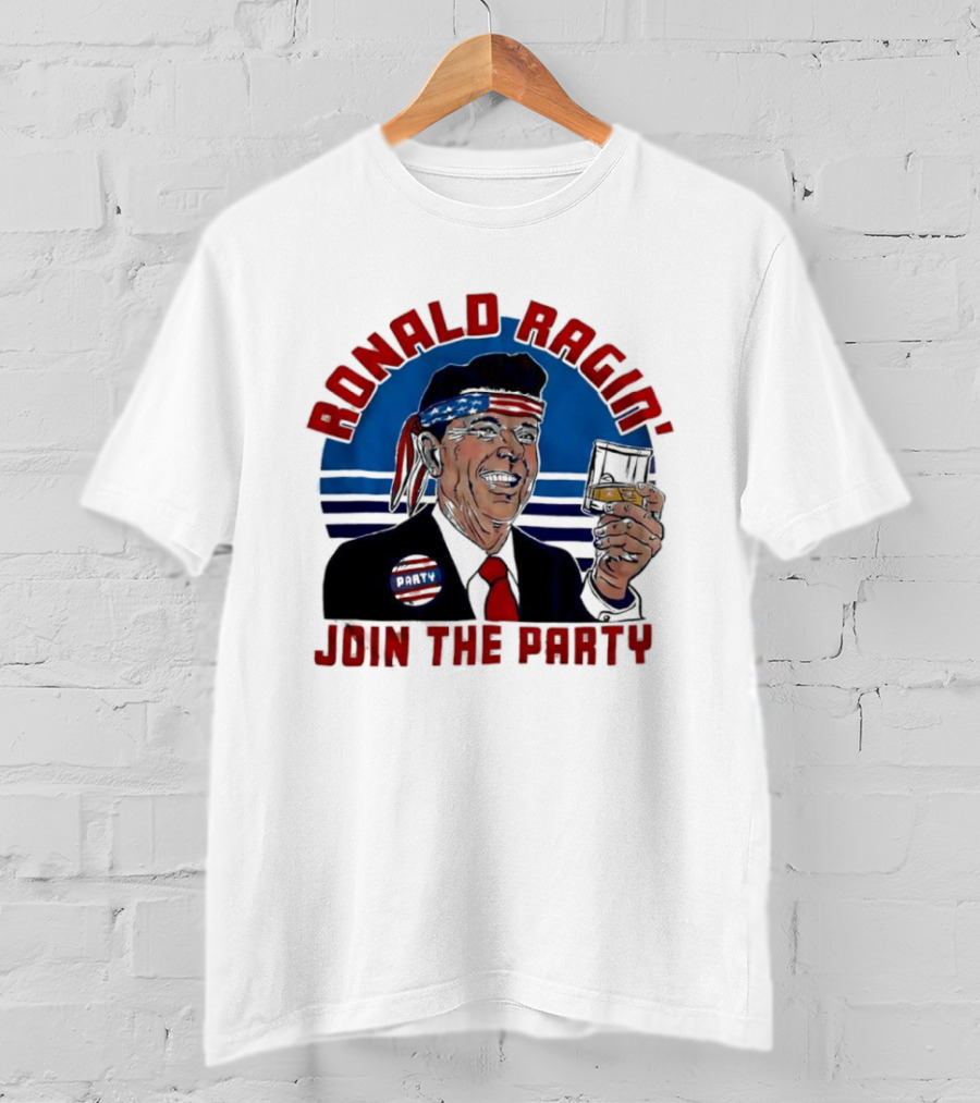 Ronald Ragin Join The Party President Retro Headband T-Shirt