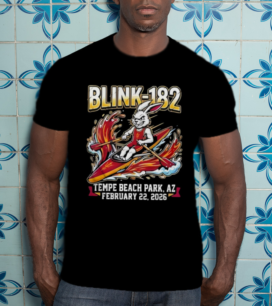 Blink 182 Tempe Beach Park AZ February 22 2026 Rowing Bunny T-Shirt