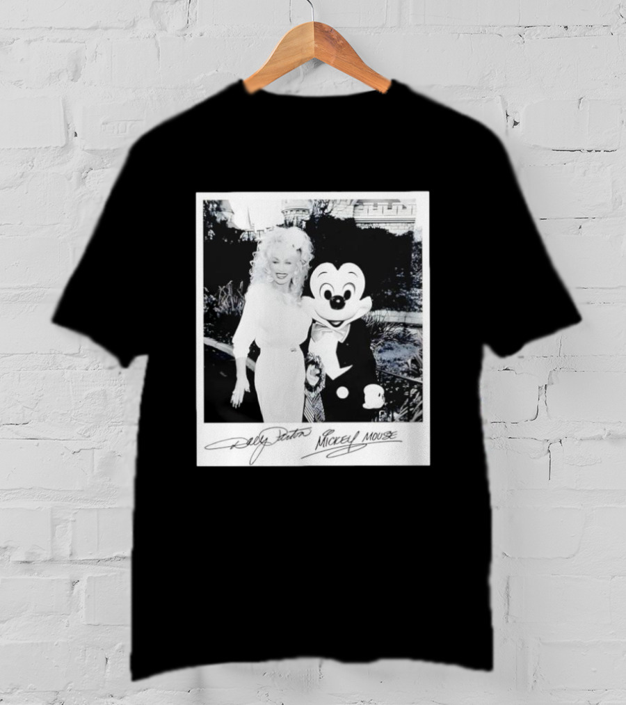Dolly Parton Mickey Mouse Autograph Polaroid Disney Collaboration T-Shirt