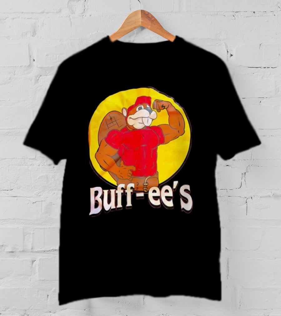 Buff Ee's Gym Muscular Beaver Flexing Muscles T-Shirt