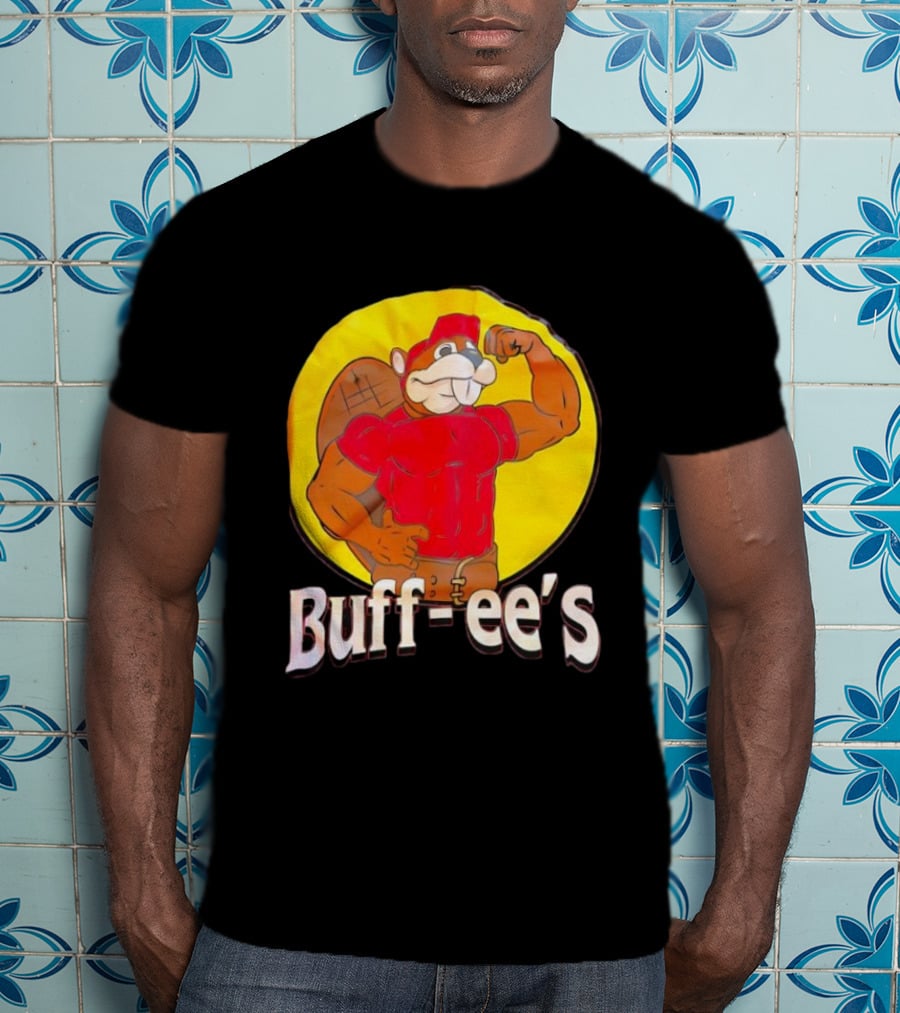 Buff Ee's Gym Muscular Beaver Flexing Muscles T-Shirt