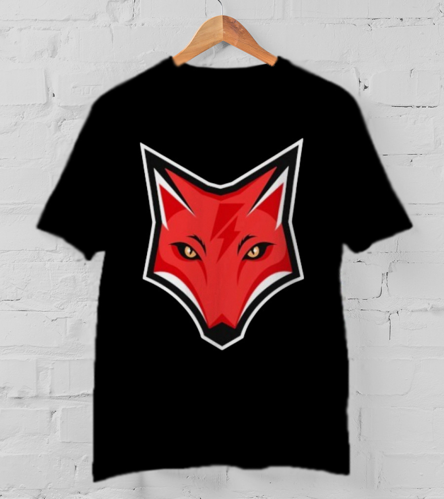Electric Fox Lightning Emblem Red Fox Face T-Shirt