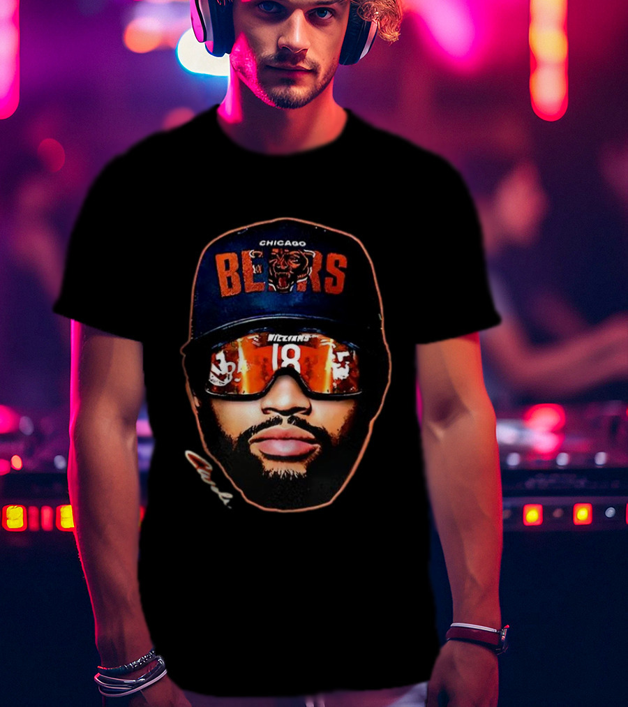 Chicago Bears Caleb Williams Signature Big Face Sunglasses 18 T-Shirt
