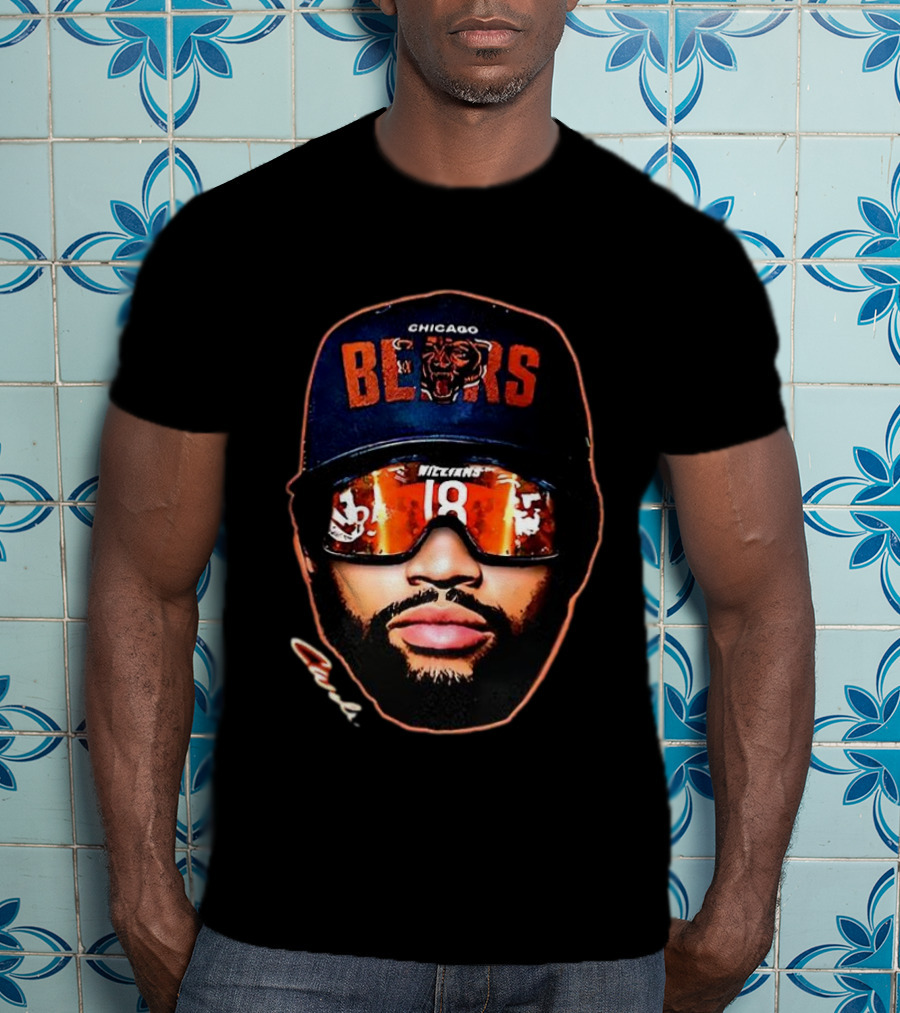 Chicago Bears Caleb Williams Signature Big Face Sunglasses 18 T-Shirt