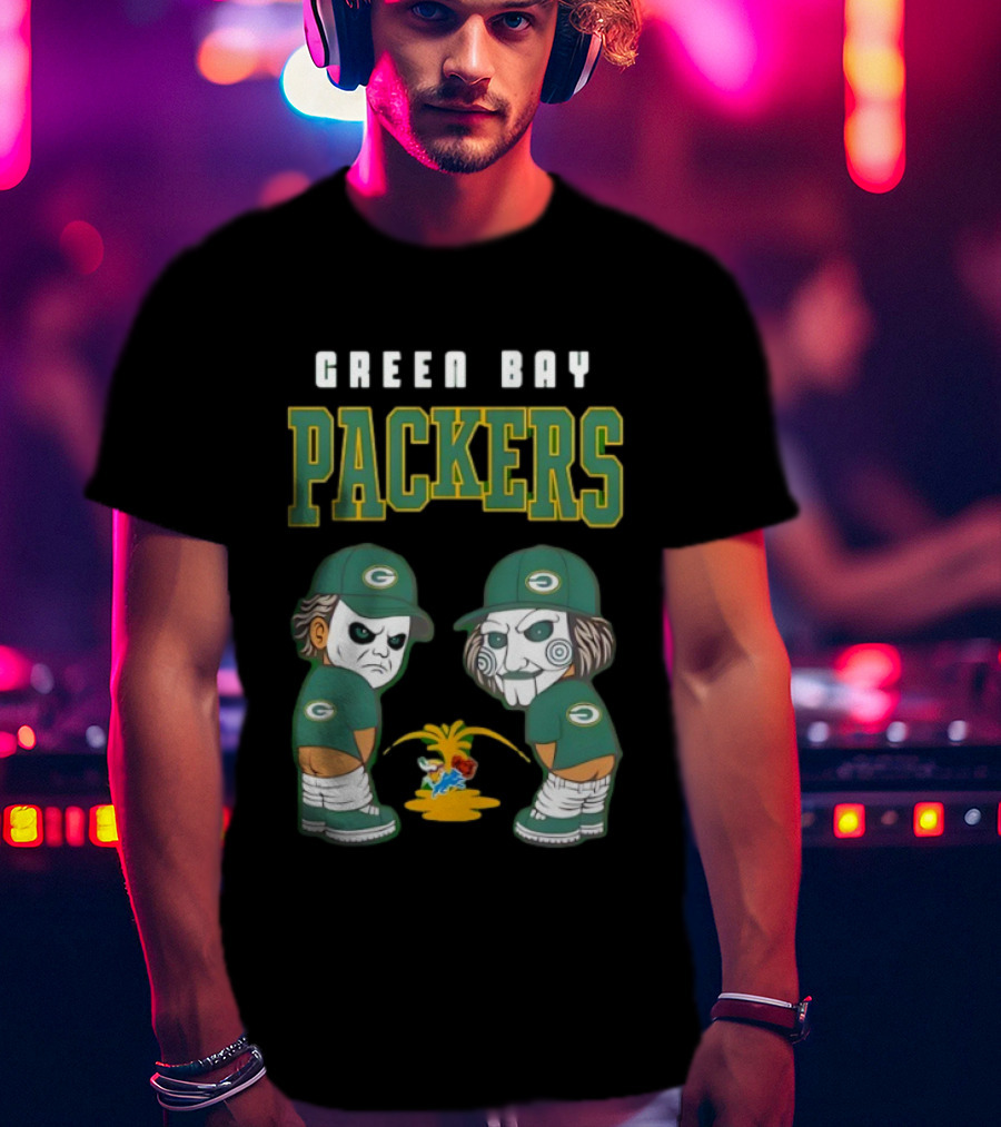 Green Bay Packers Michael Myers Billy The Puppet Pissing T-Shirt