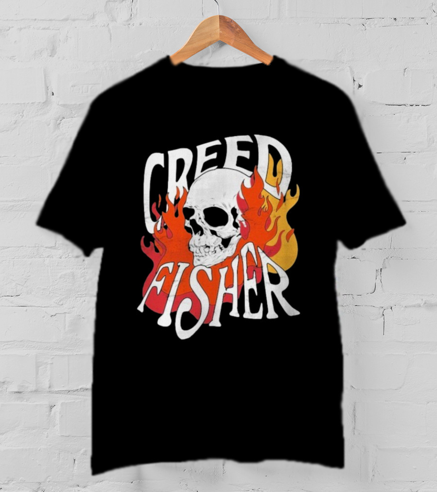 Creed Fisher Skull Flames Fire T-Shirt