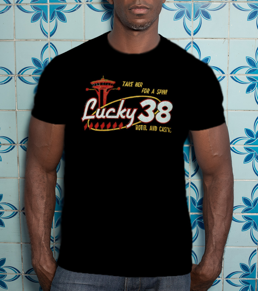 Lucky 38 Hotel And Casino Take Her For A Spin Tower T-Shirt