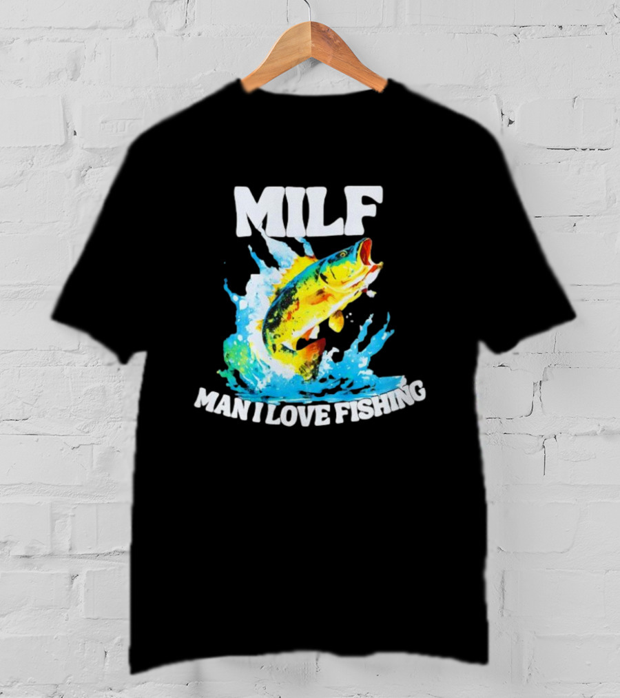 MILF Man I Love Fishing Peacock Bass Splashing Water T-Shirt
